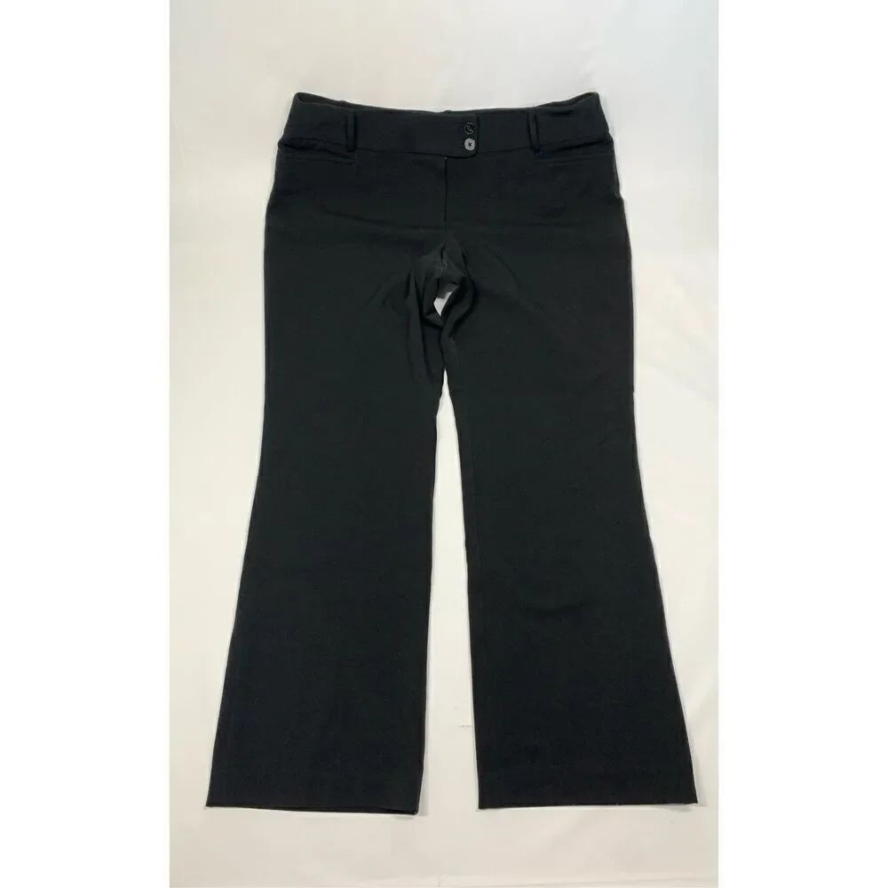 006 Rafaella curvy black flat front boot cut trouser size 16